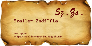 Szaller Zsófia névjegykártya