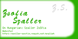 zsofia szaller business card